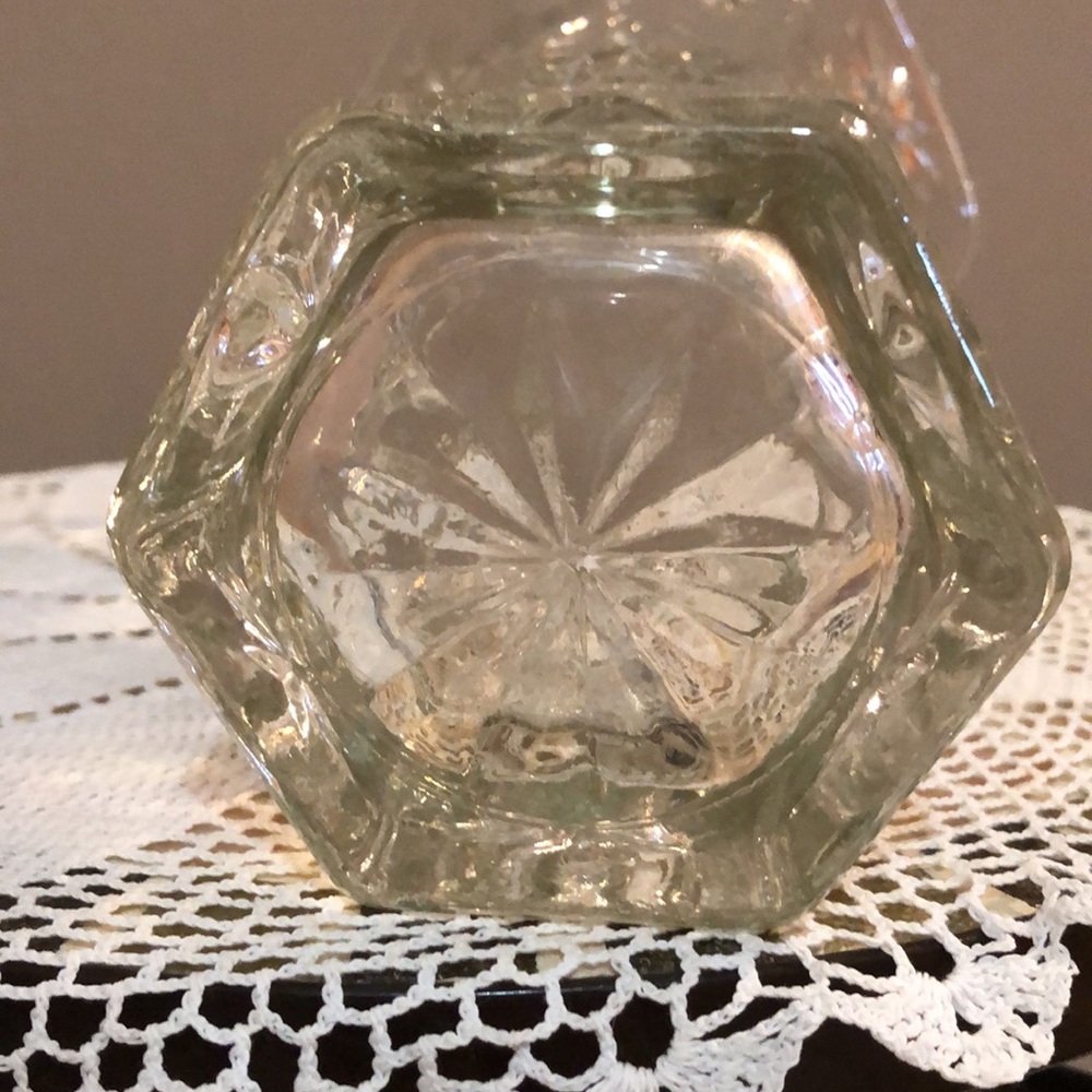Anchor Hocking EAPG Star Of David Vintage Hexagonal Prescut Glass Vase - Picture 4 of 8